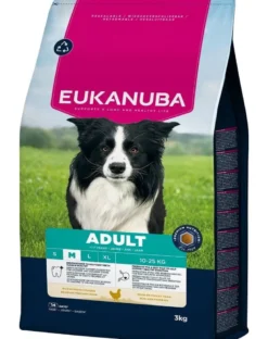 EUKANUBA Adult Medium Breeds Chicken 3 kg cibo secco per cani di taglia media ricco di pollo fresco