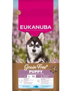 EUKANUBA Grain Free Puppy Large Ocean Fish 12 kg cibo secco senza cereali con pesce per cuccioli di razze grandi