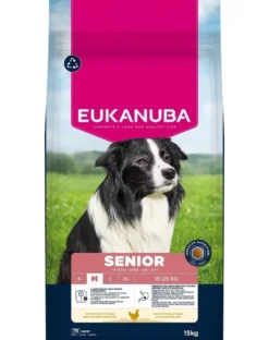EUKANUBA Senior Medium Breeds Chicken 15 kg cibo secco per cani anziani di razza media ricco di pollo fresco