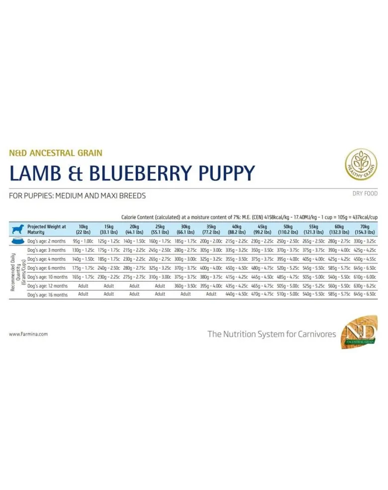 FARMINA N&D Low Grain Puppy Medium & Maxi Lamb & Blueberry 12 kg