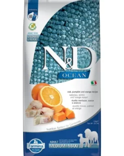 FARMINA N&D Ocean Adult Medium & Maxi Codfish, Pumpkin, Orange 12 kg