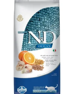 FARMINA N&D Ocean Cat Adult Cod, Spelt, Oats & Orange 10 kg
