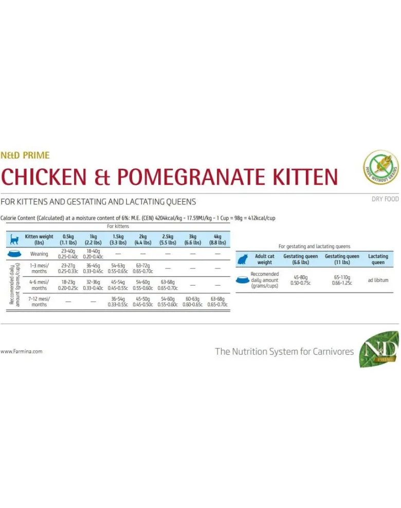 FARMINA N&D Prime Kitten Chicken & Pomegranate 5 kg