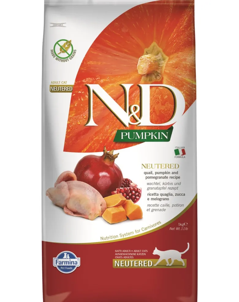 FARMINA N&D Pumpkin Cat Neutered Quail & Pomegranate 5 kg