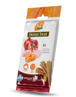FARMINA N&D Pumpkin Dental Treat Chicken Pomegranate Medium/Maxi 100 g (7 pz) snack dentale per cani di taglia media e grande