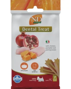 FARMINA N&D Pumpkin Dental Treat Chicken Pomegranate Mini 60 g (7 pz) snack dentale per cani di piccola taglia