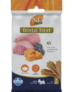 FARMINA N&D Pumpkin Dental Treat Lamb Blueberry Mini 60 g (7 pz) snack dentale per cani di piccola taglia
