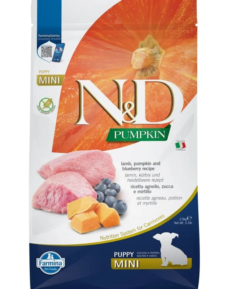 FARMINA N&D Pumpkin Lamb & Blueberry Puppy Mini 2.5 kg