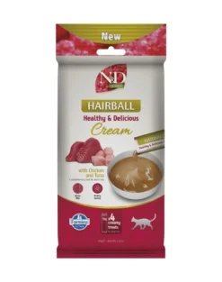 FARMINA N&D Quinoa Cat Hairball Cream Chicken and Tuna 60 g con pollo e tonno, crema per gatti che aiuta a eliminare i boli di pelo