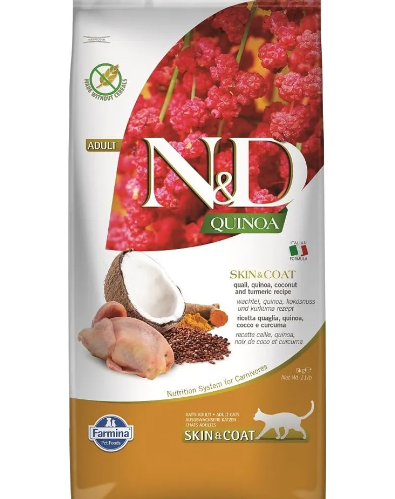 FARMINA N&D Quinoa Cat Skin&Coat Quail 5 kg