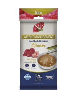 FARMINA N&D Quinoa Cat Weight Management Cream Chicken and Tuna 60 g con pollo e tonno, prelibatezza cremosa per gatti in sovrappeso