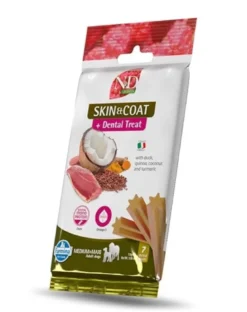 FARMINA N&D Quinoa Dental Treat Skin Coat Duck Medium/Maxi 100 g (7 pz) snack dentale per cani di taglia media e grande