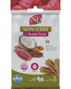 FARMINA N&D Quinoa Dental Treat Skin Coat Duck Mini 60 g (7 pz) snack dentale per cani di piccola taglia