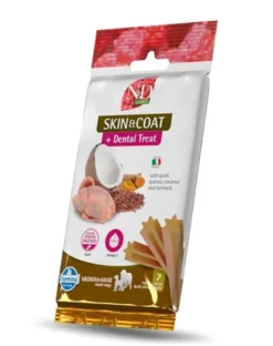 FARMINA N&D Quinoa Dental Treat Skin Coat Quail Medium/Maxi 100 g (7 pz) snack dentale per cani di taglia media e grande