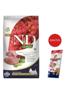 FARMINA N&D Quinoa Dog Adult Mini Weight Management 2,5 kg + FARMINA N&D Quinoa Dental Treat Weight Management Mini 60 g (7 pezzi) GRATIS!