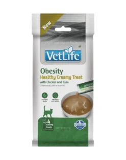 FARMINA Vet Life Cat Obesity Creamy 60 g con pollo e tonno, snack cremoso per gatti in sovrappeso