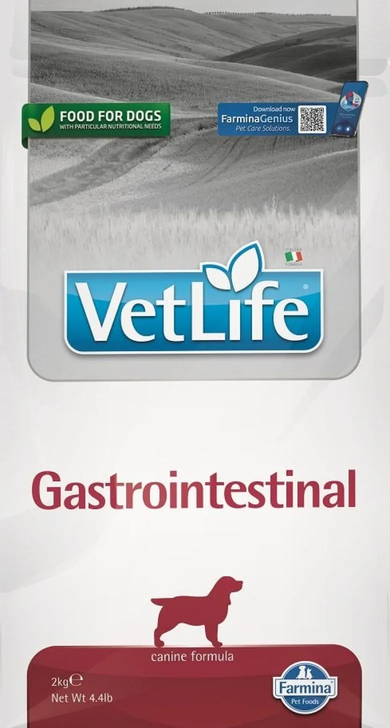 FARMINA Vet Life Gastrointestinal Dog 2kg mangime per cani con problemi digestivi + FARMINA Vet Life Dental Treat Gastrointestinal Medium/Maxi 100 g (7 pezzi) GRATIS!