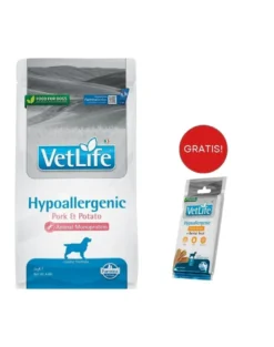 FARMINA VetLife Hypoallergenic Adult Pork alimento dietetico per cani 2kg + FARMINA Vet Life Dental Treat Hypoallergenic Fish Medium/Maxi, 100 g (7 pezzi) GRATIS!