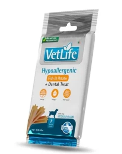 FARMINA VetLife Hypoallergenic Adult Pork alimento dietetico per cani 2kg + FARMINA Vet Life Dental Treat Hypoallergenic Fish Medium/Maxi, 100 g (7 pezzi) GRATIS!