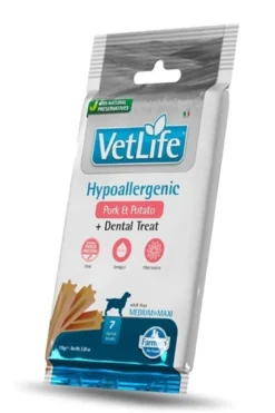 FARMINA Vet Life Hypoallergenic Maiale e Patate per cani adulti 12kg + 2 x FARMINA Vet Life Dental Treat Hypoallergenic Maiale Medium/Maxi 100 g (7 pezzi) GRATIS!