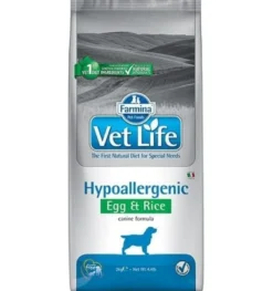 FARMINA Vet Life Hypoallergenic Uova e Riso per cani 12kg mangime secco per cani con allergie + 2 confezioni di FARMINA Vet Life Dental Treat Hypoallergenic Pesce Mini 60 g (7 pezzi) GRATIS!