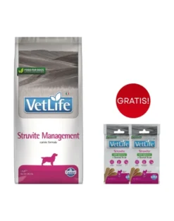FARMINA Vet Life Struvite Management 12kg mangime per cani con patologie dell'apparato urinario + FARMINA Vet Life Dental Treat Struvite Mini 60 g (7 pezzi) GRATIS!