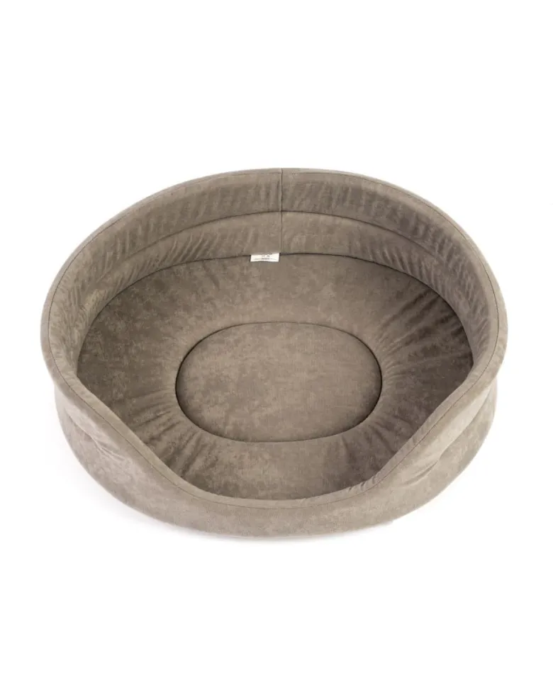 FERA Letto ovale per cani 75x62x22 cm grigio