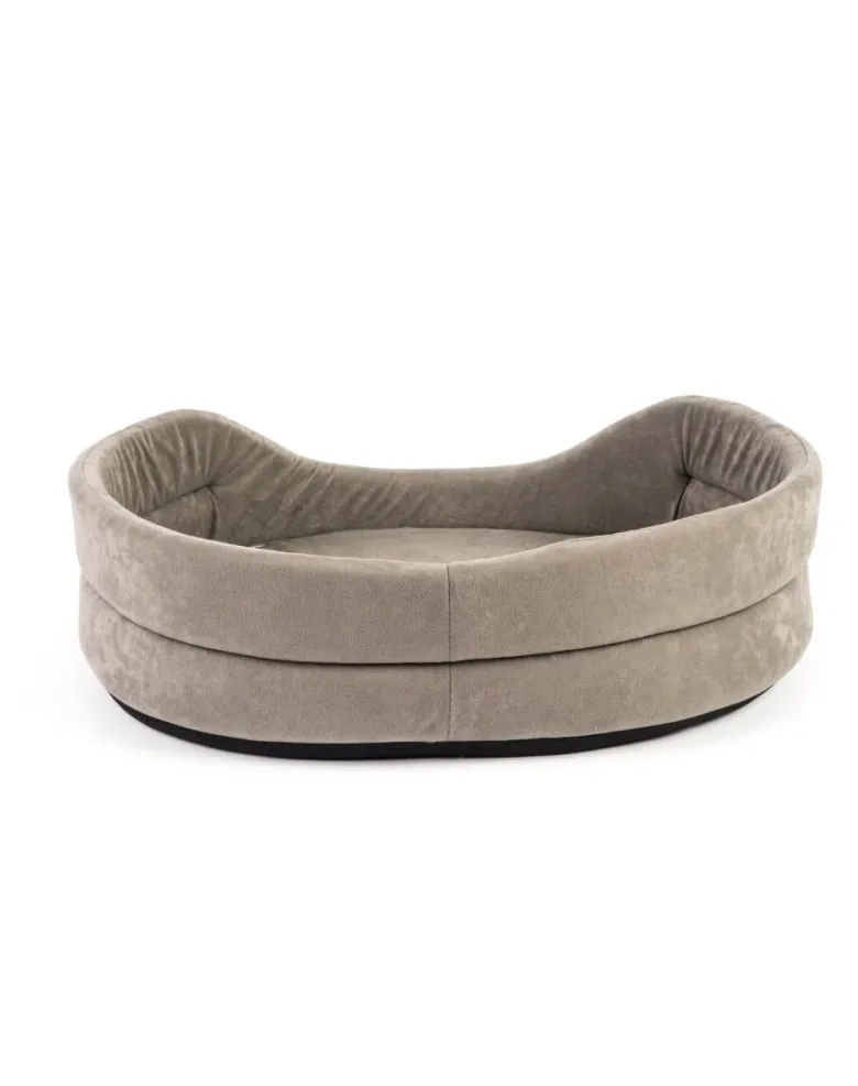 FERA Letto ovale per cani 75x62x22 cm grigio