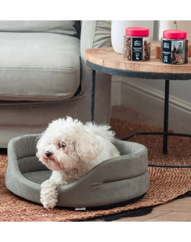 FERA Letto ovale per cani 75x62x22 cm grigio