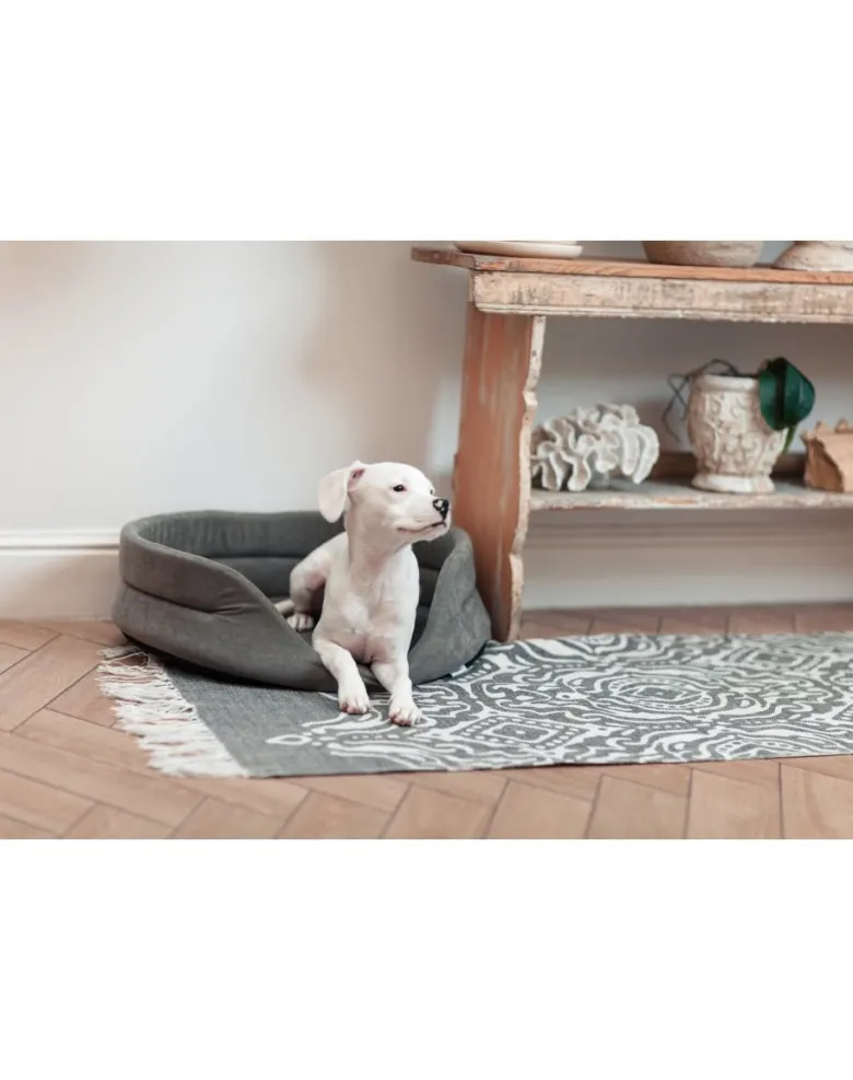 FERA Letto ovale per cani 75x62x22 cm grigio