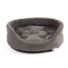 FERA Letto per cani ovale con cuscino 47x38x15 cm grigio