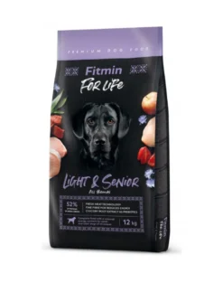 FITMIN Dog For Life Light & Senior cibo per cani adulti e anziani 12kg