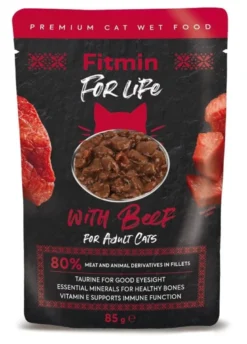 FITMIN For Life For Adult Cats Beef 28 x 85 g