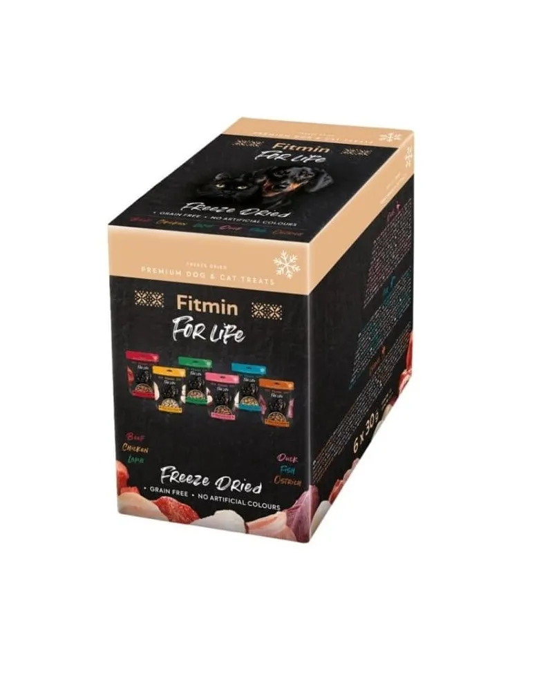 FITMIN For Life Freeze dried Multipack Mix di sapori 6x30 g snack liofilizzato per cani e gatti