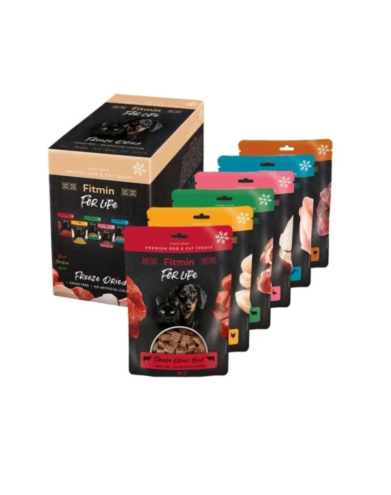 FITMIN For Life Freeze dried Multipack Mix di sapori 6x30 g snack liofilizzato per cani e gatti
