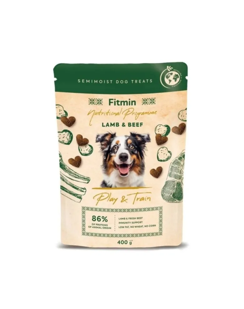 FITMIN NP Play and Train Lamb and Beef 400g snack per l'addestramento con agnello e manzo