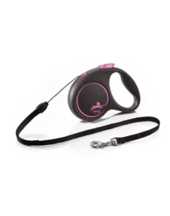FLEXI Black Design S Cord 5 m pink guinzaglio automatico