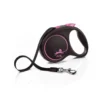 FLEXI guinzaglio automatico Nero Design M cinghia 5 m rosa