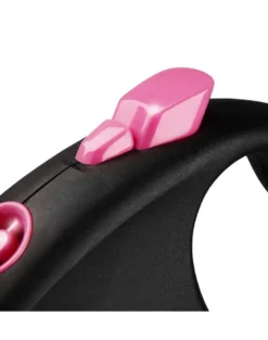 FLEXI guinzaglio automatico Nero Design M cinghia 5 m rosa