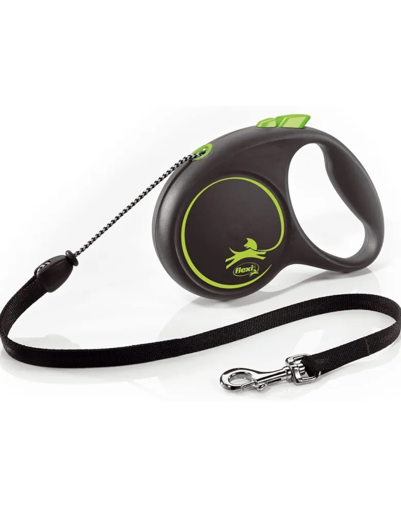 FLEXI Guinzaglio Black Design M Corda 5 m verde