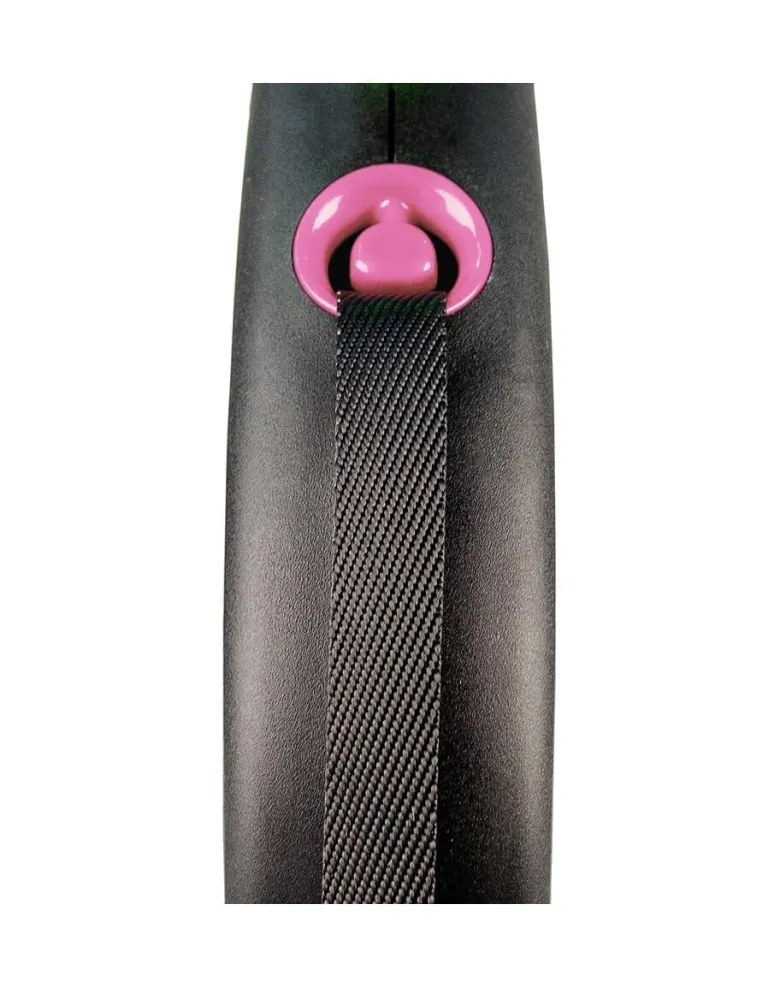 FLEXI Guinzaglio Black Design S Fettuccia 5 m rosa