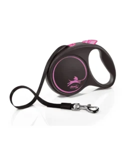 FLEXI Guinzaglio FLEX Black Design L Fettuccia 5 m rosa