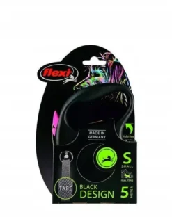FLEXI Guinzaglio FLEX Black Design L Fettuccia 5 m rosa