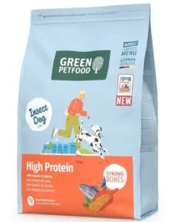GREEN PETFOOD InsectDog con Salmone High Protein 3kg con proteine di insetti e salmone per cani attivi