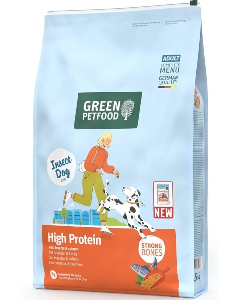 GREEN PETFOOD InsectDog con Salmone High Protein 7,5kg con proteine di insetti e salmone per cani attivi