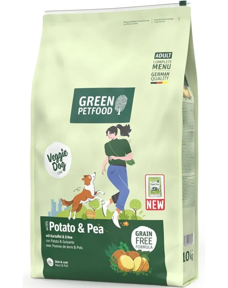 GREEN PETFOOD VeggieDog con Patate e Piselli 10kg cibo vegetariano con patate e piselli per cani