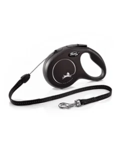 Guinzaglio FLEXI New Classic S corda 8 m. Nero. Fino a 12 kg.