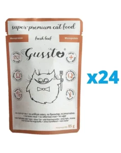 GUSSTO Cat Fresh Beef cibo umido per gatti manzo fresco 24x85 g