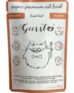 GUSSTO Cat Fresh Beef cibo umido per gatti manzo fresco 24x85 g