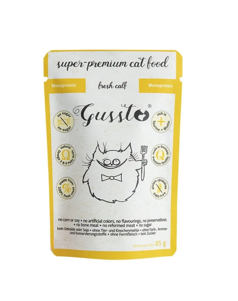 GUSSTO Cat Fresh Calf cibo umido per gatti agnello fresco 24x85 g